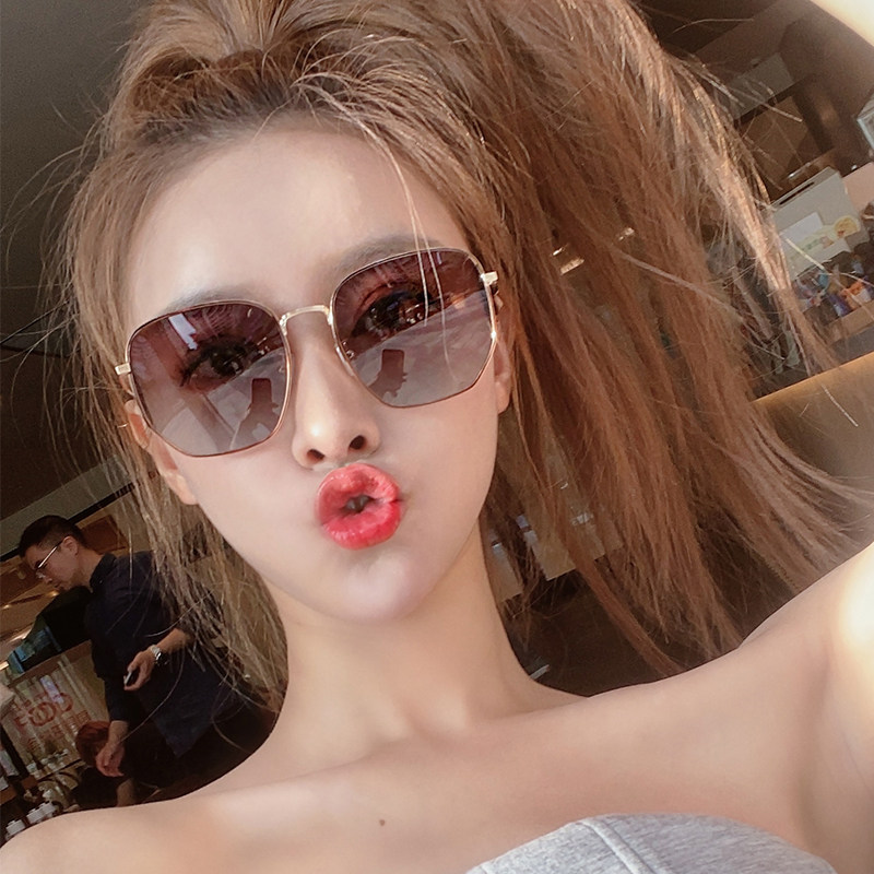Sun Glasses Female Summer Sun Protection Superior face Thin Tea Color Glasses Sunglasses Female Anti UV Driving Special