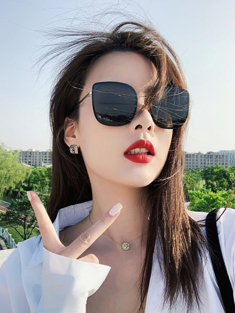 Sunglasses women's 2021 new trendy big face thin ladies glasses fashion sunglasses women's 2020 anti-UV