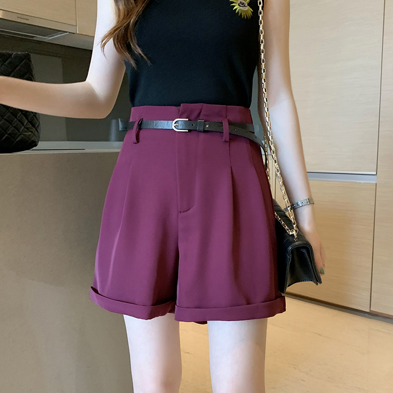 Shorts Women Loose 2022 Summer New High Waist Pituitary Pants Casual Pants A Character West Dress Pants Straight Barrel Pants