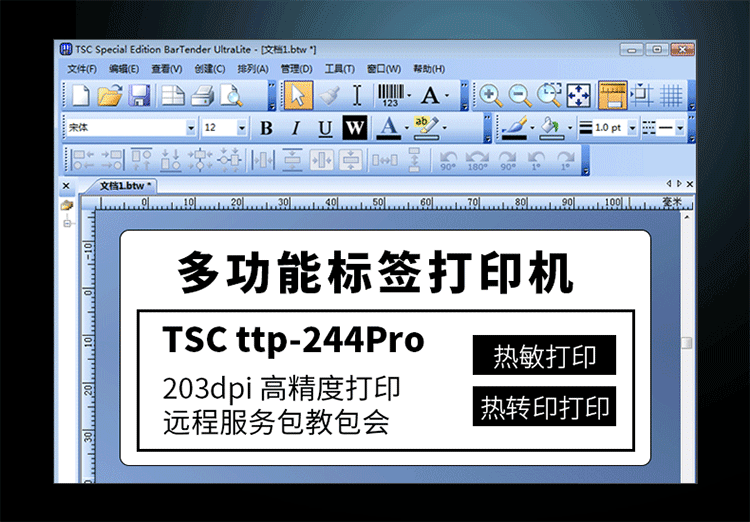Máy in mã vạch TSC ttp-244pro nhãn tự dán nhãn nhiệt điện tử mặt rửa đơn tiêu chuẩn - Thiết bị mua / quét mã vạch