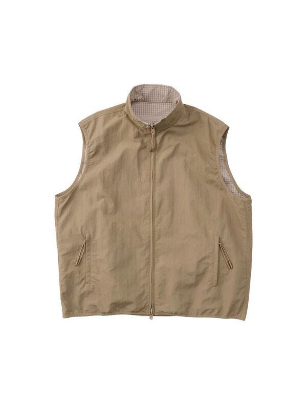 2025 Summer Double-Sided Pure Color Plaid Work Clothing Versatile Stand-Up Collar Short Vest for Men and Women Outdoor Casual Jacket 2025 Summer Double-Sided Pure Color Plaid Work Clothing Versatile Stand-Up Collar Short Vest for Men and Women Outdoor Casual Jacket