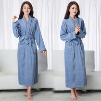 Cotton gown women autumn and winter towel absorbent bathrobe lazy loose plus size cotton pajamas couple bathrobe men