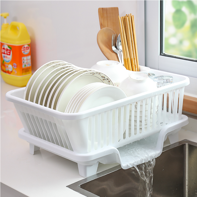Drop the kitchen cupboard shelf household put chopsticks disc plate tableware receive basket plastic large simple dish rack
