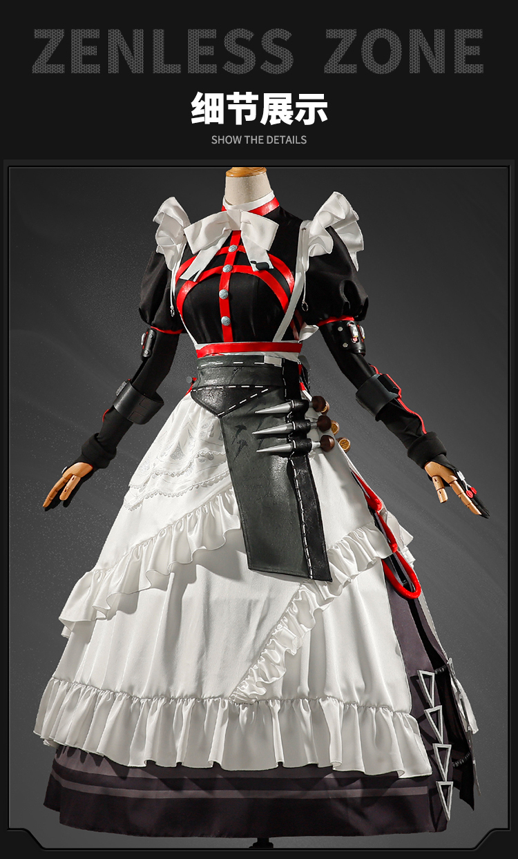Alexandrina Sebastiane Rina Cosplay Perücke Zenless Zone Zero Kopfband Frauen Halloween Dienstmädchen Uniform Haushalt Haar 18