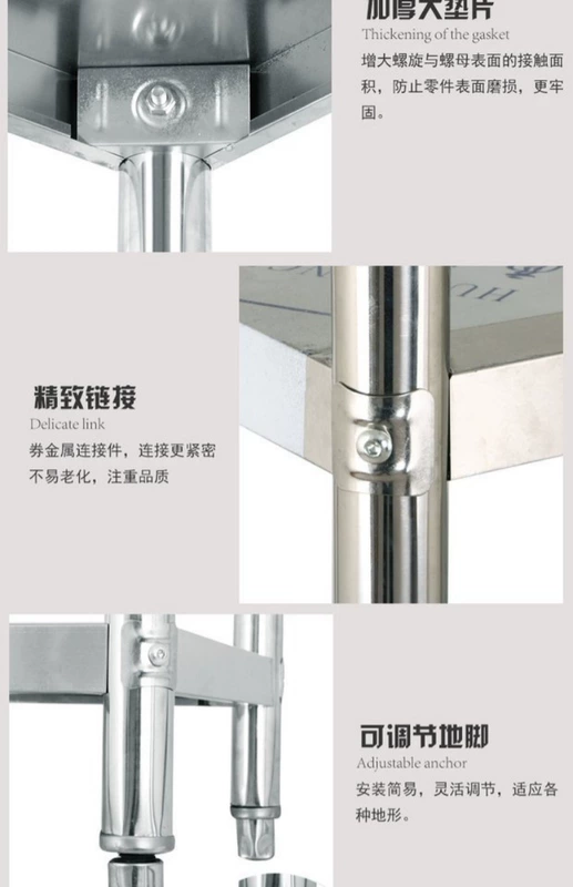 Kệ bếp inox sàn kim loại nhiều lớp lò vi sóng treo tường giá treo nồi 4 lớp kệ lưu trữ