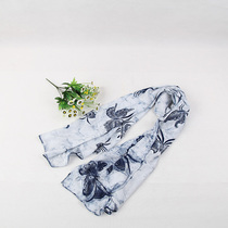 Guizhou non-heritage products Miao hand-painted batik plant indigo cotton scarf birthday gift gift gift