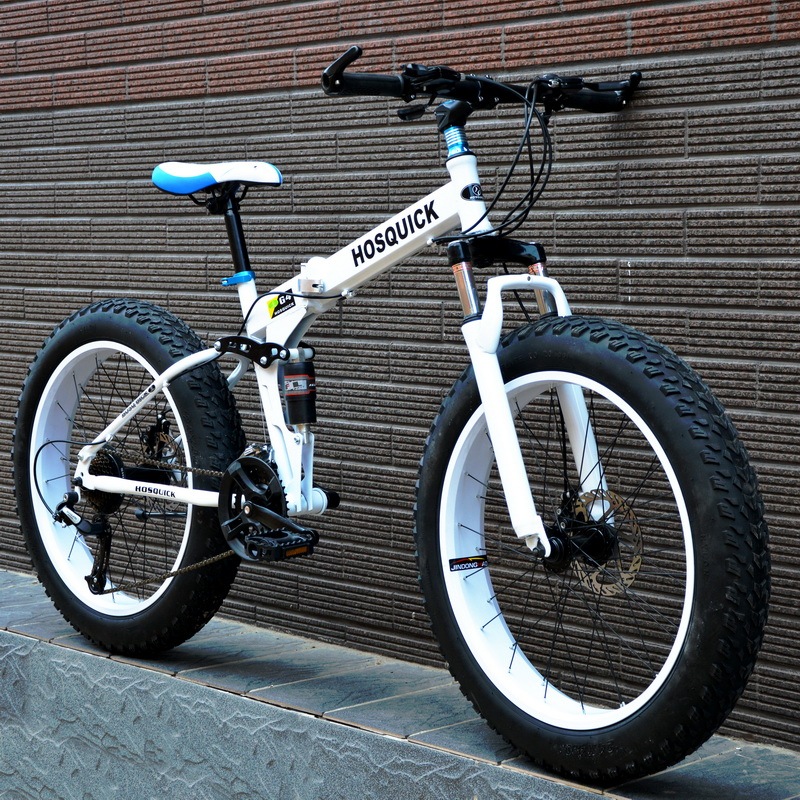 Off-Road Variable-Speed Thick Tire Folding Beach Racing Snow Bike Mountain Bike Bicycle for Men, Adults, and Students