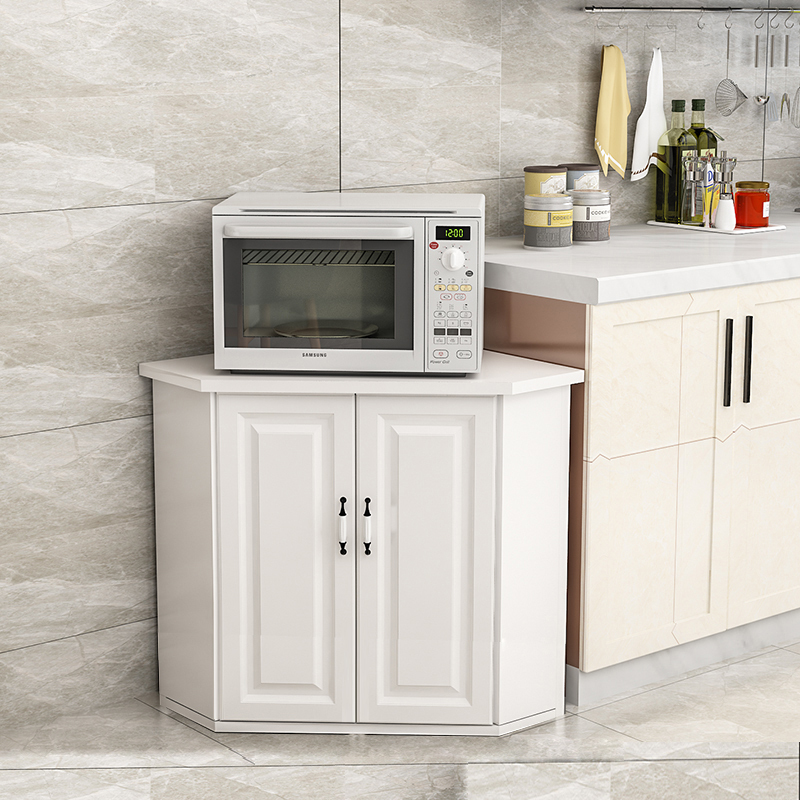 Kitchen Dining Room Corner Cabinet, Triangular Corner Cabinet, Side Cabinet, Sideboard, Corner Kitchen Storage Rack, Household with Doors