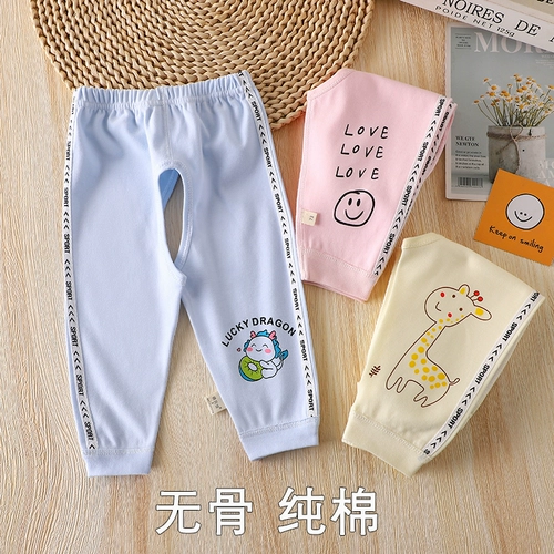 Детское хлопковое термобелье, детские осенние штаны для новорожденных