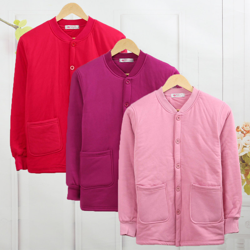 Middle-aged Antarctic cotton warm underwear men and women with three layers of pure cotton thickening clamp open to warm cotton cotton cotton