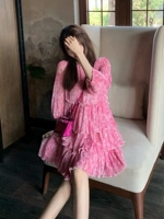 Розовое летнее платье, весенняя шифоновая юбка, коллекция 2023, городской стиль, изысканный стиль