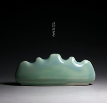 In the 60s the state-owned Jun Porcelain No.2 Factory pen holder old Jun Porcelain sky blue glaze red official kiln