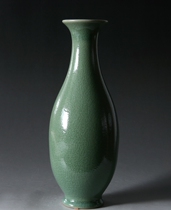 Li Zhiqiang Early Stone Glaze Orange Peel Green Ru Porcelain Willow Leaf Bottle Flesh Thick Fat Fat
