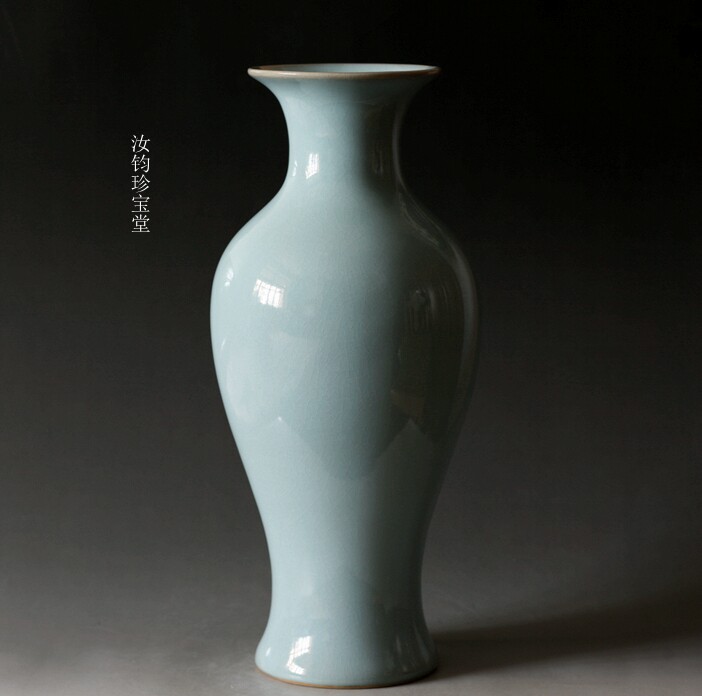Meng Yusong Master Early Ru Porcelain Pray For Fu Guanyin Bottle