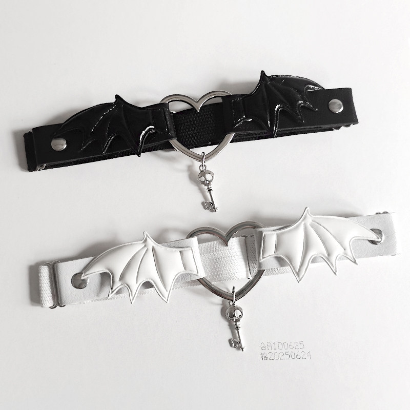 lolita dark black wings leg ring leg with y2k hot girl sexy elastic thigh strap subculture gothic leg chain-Taobao