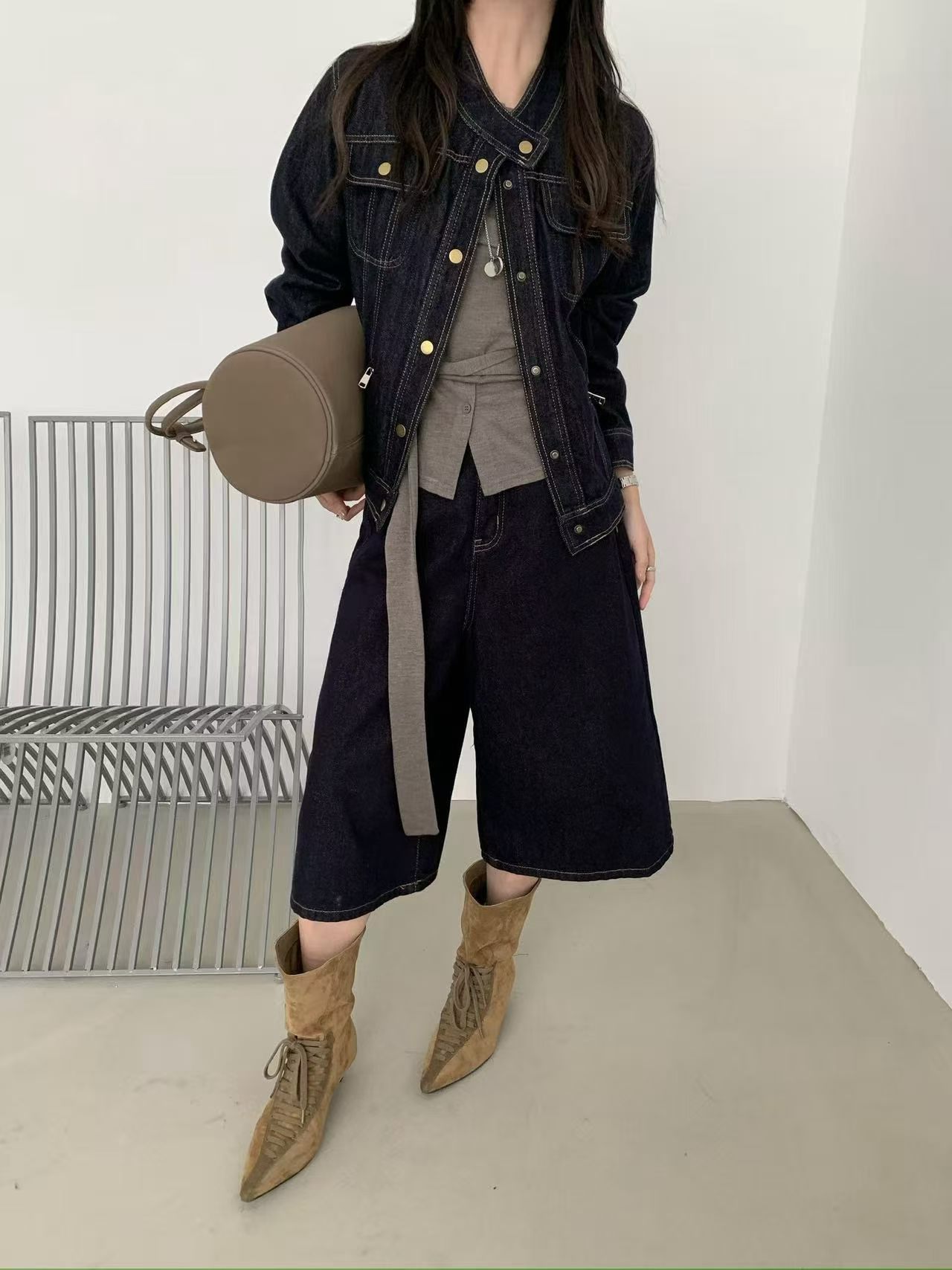 반항적 인 아메리칸 무거운 작업 워싱 마 오래된 편안함 면 100% 파란색 데님 재킷 재킷 경량 상세 이미지 31