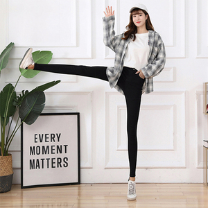 魔术裤黑色九分打底裤高腰显瘦