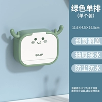 Зеленое мультяшное мыло, мыльница