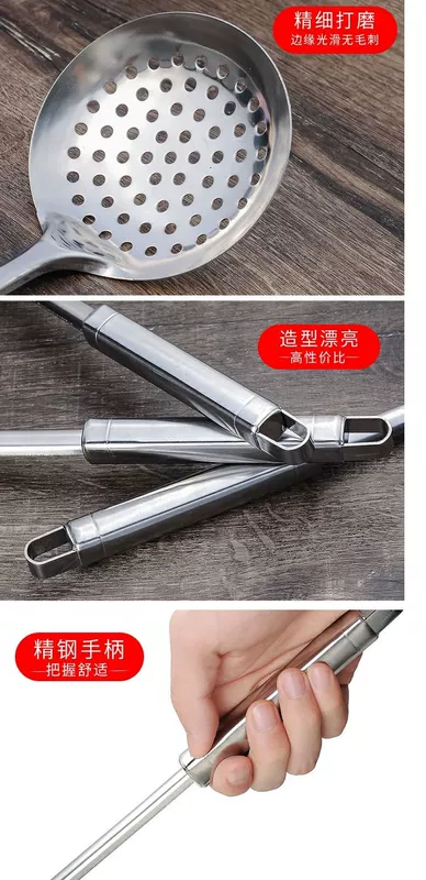 Thìa inox nhà bếp ba mảnh nấu ăn xẻng colander súp muỗng xẻng bếp đầy đủ bộ - Phòng bếp xoong