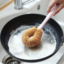 Coconut Palm Brush Pan Thever Wash Pan Brush Pan Brush Dishwashing Brush Kitchen Brush Kitchen With Brush Long Handle Cleaning Brush