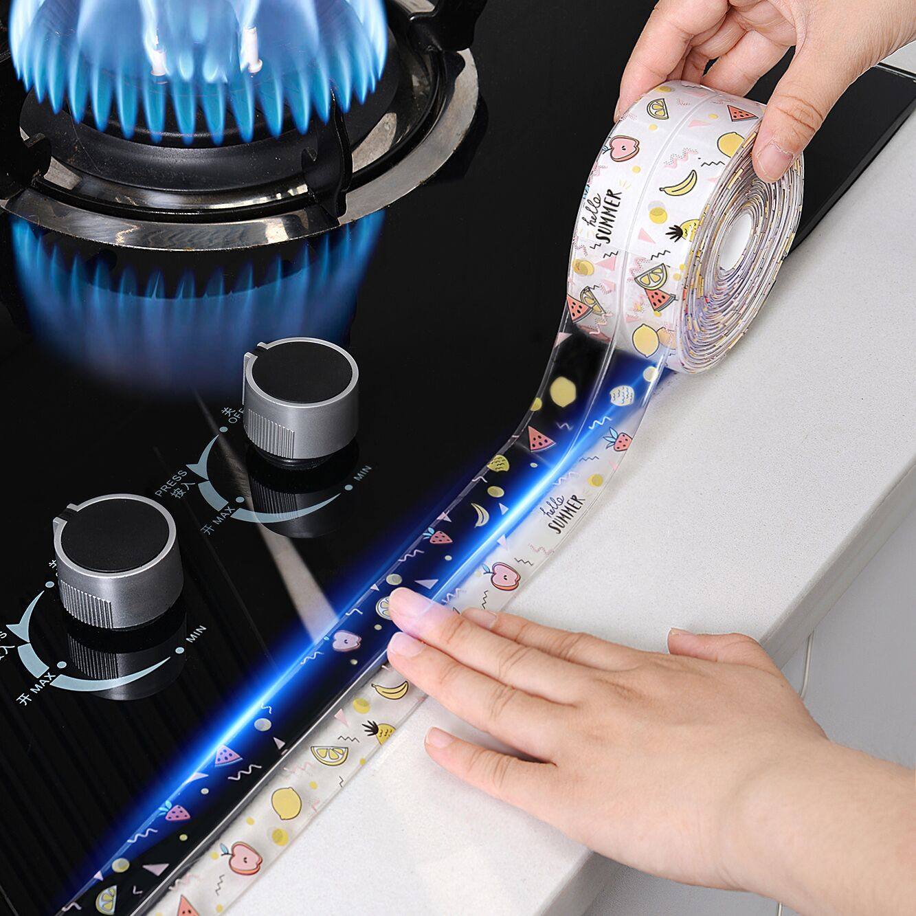 Sink waterproof sticker bathroom corner beauty seam water barrier kitchen sink countertop gap waterproof sticker