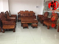 Đồ nội thất gỗ gụ Burma huanghuali sofa đầu sư tử 12 bộ bộ cổ bằng gỗ rắn sofa cắt gỗ Hedgekey gỗ hồng sắc - Bộ đồ nội thất ghế sofa đẹp hiện đại