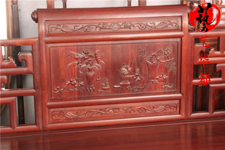 Gỗ gụ đồ nội thất gỗ sồi vàng châu Phi bộ sofa 10 bộ sofa phòng khách gỗ rắn Hedgekey gỗ hồng sắc - Bộ đồ nội thất bàn ghế phòng khách hiện đại