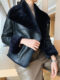 2023 New Fur-In-One Haining Thickened Fur Coat Women's Spliced ​​​Large Lapel Fashion Slim Fur Coat