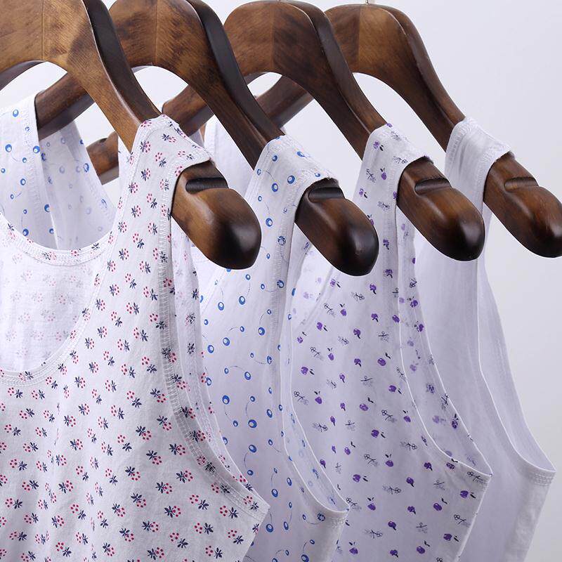 Full cotton summer middle aged short vest lingerie woman pure cotton large size size old man sweatshirt bra mother harness thin vest