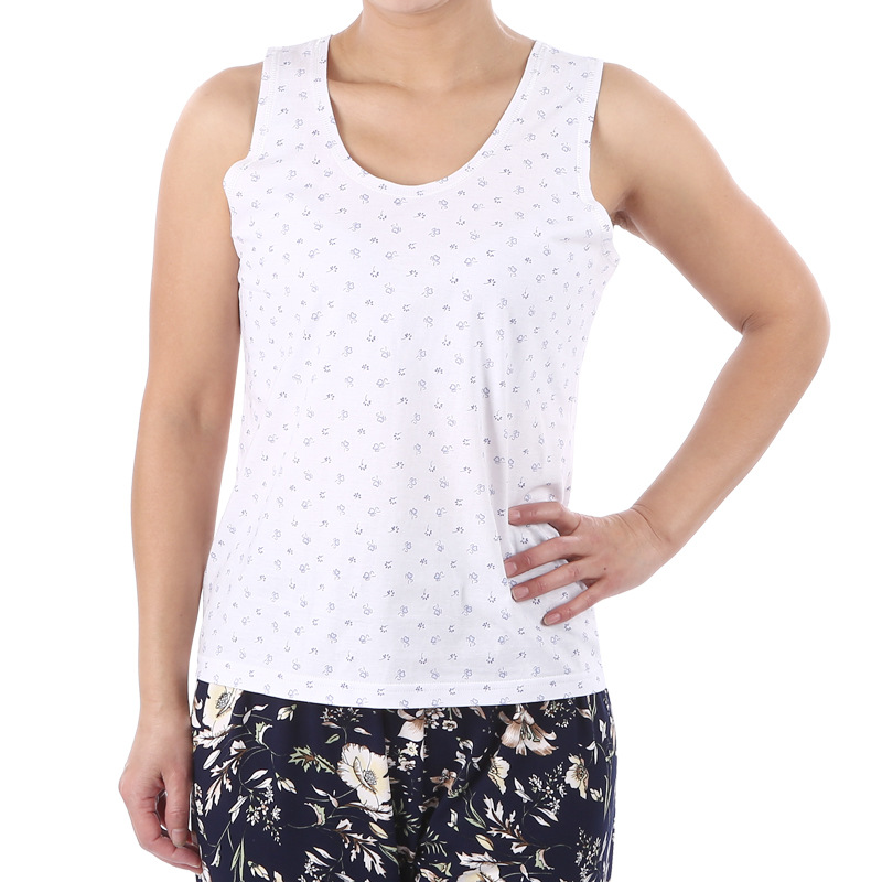 Women's middle-aged and elderly pure cotton vest cotton loose old lady grandma hurdle sweatshirt mother plus fat elderly underwear