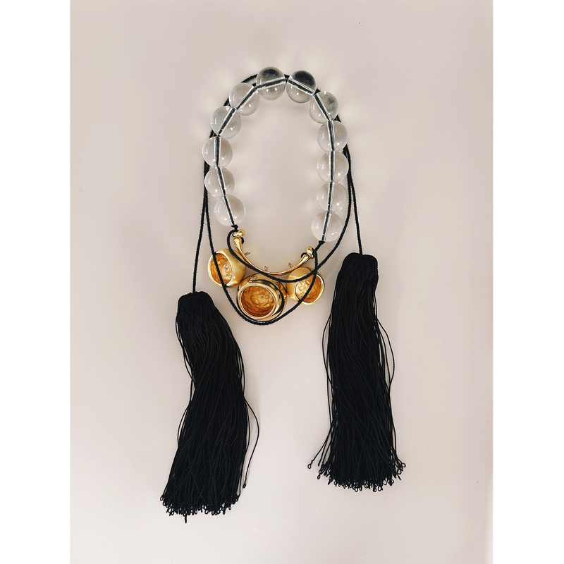 Heavy-Duty Upgraded Jinjing-Style White Crystal Tassel Necklace, Exaggerated, Fashionable, High-End, Vintage, Niche Design for Women Heavy-Duty Upgraded Jinjing-Style White Crystal Tassel Necklace, Exaggerated, Fashionable, High-End, Vintage, Niche Design for Women
