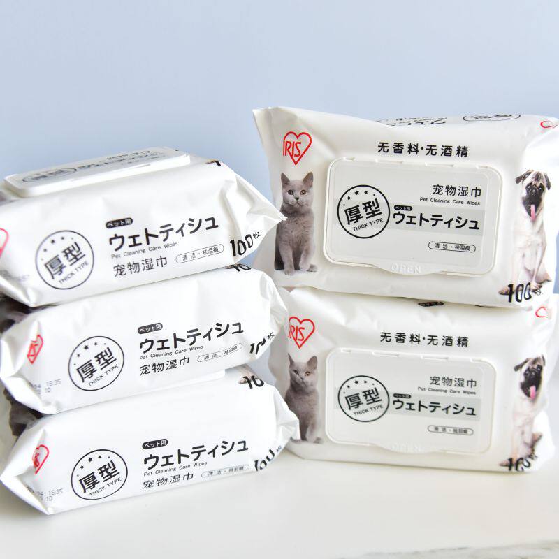 IRIS Alice Pet Witty 100 tablets X3 pack clean deodoring tear marks non - woven dog cat tissue