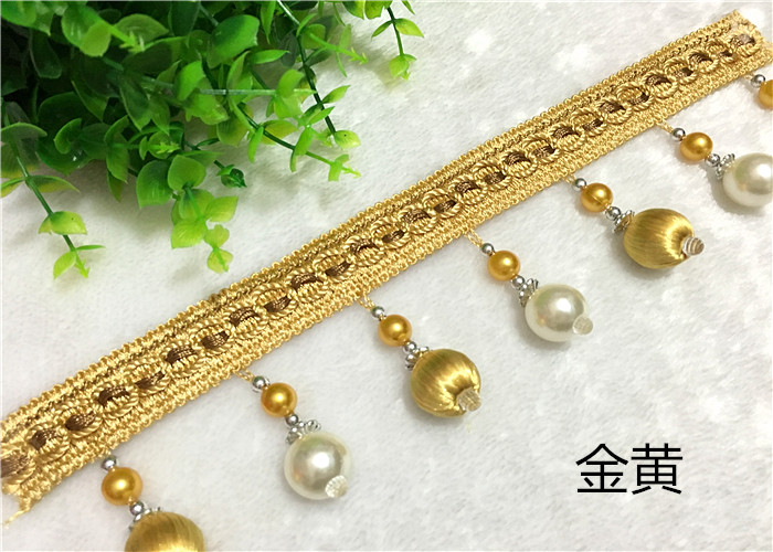 Factory direct sales of new products burst high-grade large curtain lace package silk beads two-color curtain accessories accessories lace