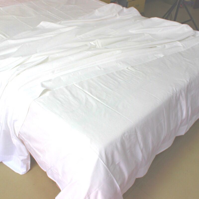 90% mới sử dụng giường đơn giản cotton / polyester bông dày mã hóa tất cả các khách sạn màu trắng với tấm khách sạn tấm trắng khách sạn các mẫu ga trải giường đẹp