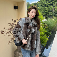 Mink fur coat for women, small stature, new whole mink fashion, high-end imported small fragrant mink fur coat, young