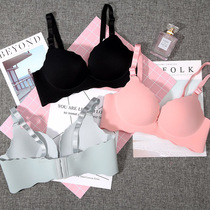 2019 Export no trace no rim small chest gathered bra adjustment type fashion wavy edge solid color simple underwear women