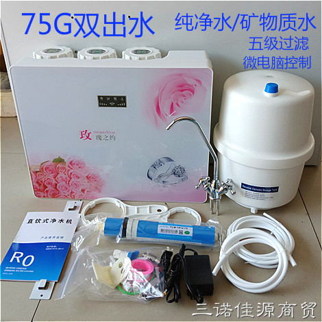 Household 75G double outlet water purifier kitchen direct drinking machine Apple wall-mounted RO reverse osmosis pure water dispenser water dispenser