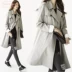 Chạm vào Hoa hậu tính khí 2021 mới áo khoác trench coat hai dây cổ điển retro áo khoác nữ dáng dài giữa mùa xuân và mùa thu mỏng cổ điển - Trench Coat