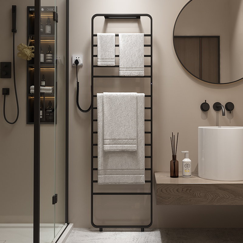 Bathroom Towel Drying Rack, Smart Carbon Fiber Electric Heated Towel Rack, Household Floor-Standing Type Bathroom Towel Drying Rack, Smart Carbon Fiber Electric Heated Towel Rack, Household Floor-Standing Type