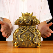 Copper Pisces blessing bag piggy bank ornaments Liuzhou area concept catering corn