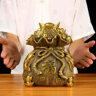 Copper Pisces blessing bag piggy bank ornaments Liuzhou area concept catering corn