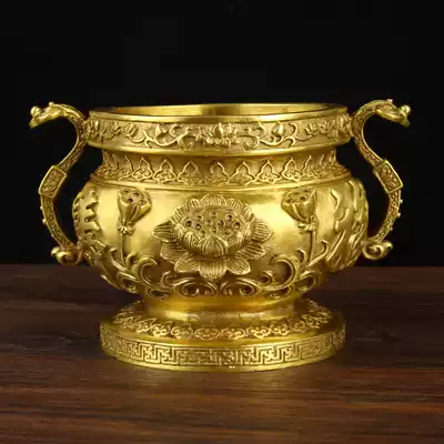 Copper Fushou Ruyi incense burner ornaments Copper incense burner ornaments