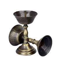 Chinese alloy candle holder retro Candlestick small needle for Buddha lamp lotus lamp lotus lamp pair of Buddha Hall for Buddha statue supplies