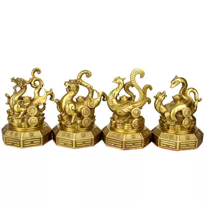 New copper gossip, four gods, four gods, ornaments, Copper Blue Dragon, White Tiger, vermilion, four gods, ornaments