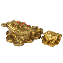 Bronze toad ornaments three-legged toad large three-legged golden cicada opening gift