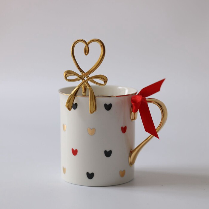 (Dreamland Good Products) Phnom Penh Love Ceramic Mug Gift Gold Handle Water Cup Coffee Cup