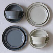 Mengtian Liangpin] Retro Japanese matte frosted ceramic tableware simple pat plate breakfast cup soup bowl