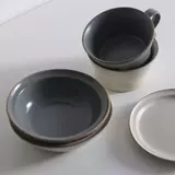 Японская матовая керамическая посуда, обеденная тарелка, супница