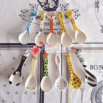 Mengtian Liangpin] zakka Cute ceramic cartoon animal spoon ice cream spoon rice spoon