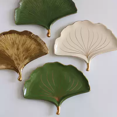 Mengtian Liangpin] Export to the United States Ginkgo biloba ceramic dinner plate dessert tray storage tray